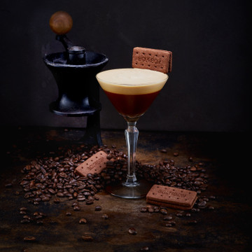 The espresso martini first featured in the early 1980's in London, so it's said.  Well JJ Goodman has put his own spin on it and adds a classic English bourbon biscuit to top it off.  This was shot as part of his incredible book to inspire home cocktail making.  It's going to be an amazing book - watch out for it!
Kitchen Cocktails will be released in February 2018

Creator @jjgoodmanbartender
Venues @londoncocktailclub
Publisher @rmc_books
Photographer @jodihindsphoto