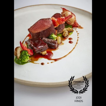 Chefs Ryan Simpson & Liam Trotman opened Orwells in May 2010 and have gone from strength to strength.  This dish is a gorgeous beef & lobster dish captured for feature for Seasoned by Chefs.<br />
<br />
Restaurant: Orwells At Shiplake, @orwellshiplake<br />
Chefs: Ryan Simpson, @chef_simpson <br />
Publication: Seasoned by Chefs @seasonedbychefs<br />
PR: @cuffcomms<br />
Photographer: @jodihindsphoto