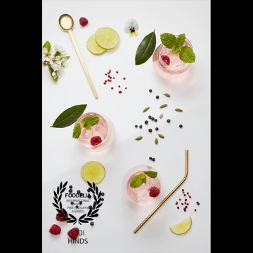 This was taken for The Telegraph Gin Experience events in the summer.  A gorgeous little set of gin and rose tonic with all the botanicals.<br />
<br />
Beautifully styled by @victoriagrier for The Telegraph: @telegraphfood for The Telegraph Gin Experience held in London each summer (http://telegraphevents.co.uk/telegraph-bespoke/telegraph-gin-experience/) <br />
Photograph: @jodihindsphoto