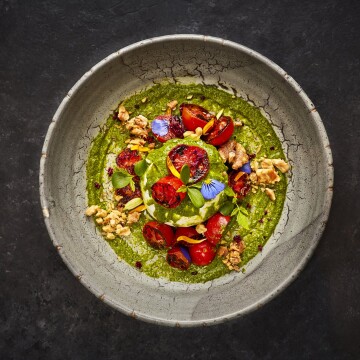 Gorgeous burrata dish taken at the highly acclaimed Fucina Restaurant, Marylebone, London.<br />
<br />
Restaurant: @fucinalondon<br />
Chef: @jordanchef_lad<br />
Owner: @kurtzdesar<br />
Styling: @iaingrahamchef<br />
Photographer: @jodihindsphoto<br />
Agency: @thisismission<br />
Retouch: @theforge.co<br />
