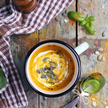 Pumpkin soup - the picture was taken for the British Vegan Food and Living magazine. The idea was to make it simple and natural. And to make the readers hungry!
