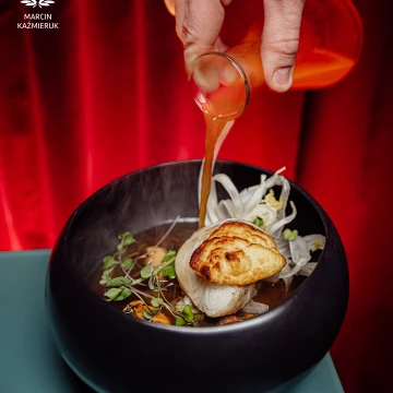 @restauracjateatralna1 Michałowice - Poland <br />
<br />
Fish broth / halibut / mouse brandy / mussels / fennel / lovage oil by chef @pawelkucharski_ @kowalkamil1992<br />
<br />
@marcin4funphotos<br />
@fotofoodie