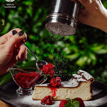 Homemade cake: cheesecake with cherry topping (simply delicious)<br />
Served at one of the most delicious places in Giant mountains Poland  - Alfredo<br />
@alfredoszklarska <br />
@marcin4funphotos<br />
@fotofoodie @nikon_pl @nikoneurope @nikonusa @godox_global @kawkastudio