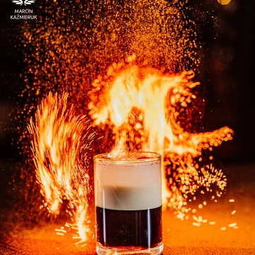 B52 shot , ingredients: Kahlua, Baileys, Cointreau.  Born in fire at Na Skarpie - Hotel / Szklarska Poreba - Poland<br />
@marcin4funphotos<br />
@fotofoodie<br />
@hotelnaskarpie<br />
@nikon_pl @nikoneurope @nikonusa @godox_global
