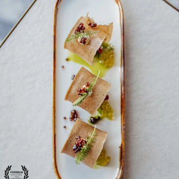 New menu at Mövenpick Resort & Spa Karpacz - Poland<br />
Pierogi - pickled beetroot pierogi/ cheese from Kamienna Góra /mushroom chips/balsamic vinegar caviar/olive oil caviar/parsley oil<br />
Made by chef @andrzej_sawka<br />
<br />
@marcin4funphotos<br />
@fotofoodie @kawkastudio<br />
@movenpickkarpacz @restauracja_polanka_karpacz<br />
@movenpickhotels<br />
@nikon_pl @nikoneurope @nikonusa