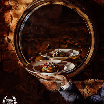 Autumn delicious hokkaido pumpkin/ royal oyster mushroom/ provola cheese/ veggie demi glace at Gusto Restaurant in Karpacz - Poland made by chef Kamil Bojarczuk.<br />
@marcin4funphotos<br />
@fotofoodie<br />
@restauracja_gusto<br />
@hotel_tremonti_karpacz<br />
@k4myqx  @nikon_pl @nikoneurope @nikonusa @godox_global