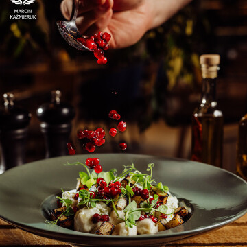 Gnocchi/ rutabaga puree/ smoked rutabaga/ sheep cheese/  lingonberry and lovage oil at Bergo Restaurant in Szklarska Poręba - Poland.<br />
@marcin4funphotos<br />
@fotofoodie<br />
@restauracja_bergo<br />
@hotel_bergo<br />
@m.pilch1<br />
@chef_jadach<br />
@nikon_pl @nikoneurope @nikonusa @godox_global