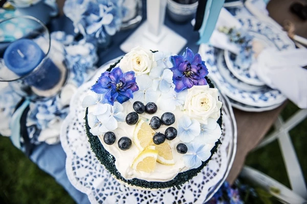 Styleshots - in this case together with one of the most popular german speaking food blogs www.cookingcatrin.at - are one of the main issues of Carletto Photography. The blue naked cake in the Picture was surrounded by Styling like flowers and other decor of cookingCatrin, all colored in shades of blue. 