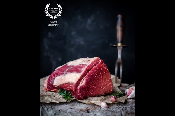 This beautiful cut of Angus beef topside roast was part of a series of photographs taken to promote Summerlea Farm's beef.<br />
Taken using natural light, on site at the location shoot.