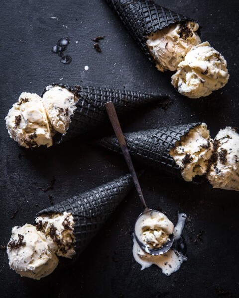 Truffle and Cardamom Ice Cream.
Created and shot for a local truffle supplier, this delicious ice cream is shot in my studio, using natural light.
I'm so impressed by the textures and tones of this image.