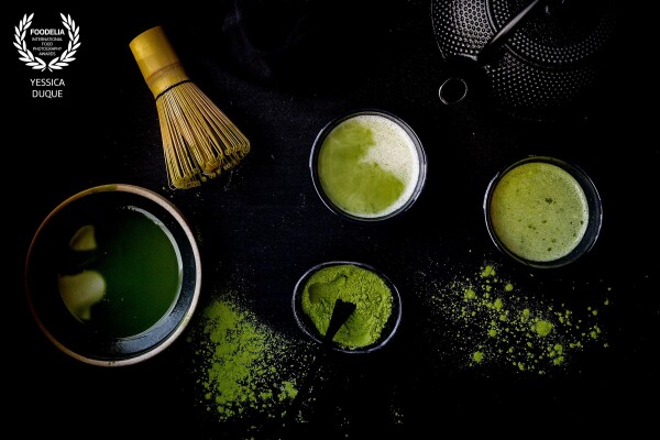 Matcha Time!<br />
The matcha tea ritual is a bonding experience of mindfulness, respect and a focus on the now. <br />
Me, tea and my camera.<br />
Camera: Canon 5D Mark III <br />
Lens: 50 mm<br />
Settings: ISO 400, 1/200 sec at f/10, tripod, daylight