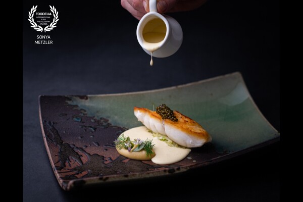 Turbot Salsify | Caviar | Yuzu Kosho & Beurre Blanc <br />
<br />
Chef - Victor Garvey & Team<br />
<br />
Restaurant - @solasoho , London, United Kingdom<br />
