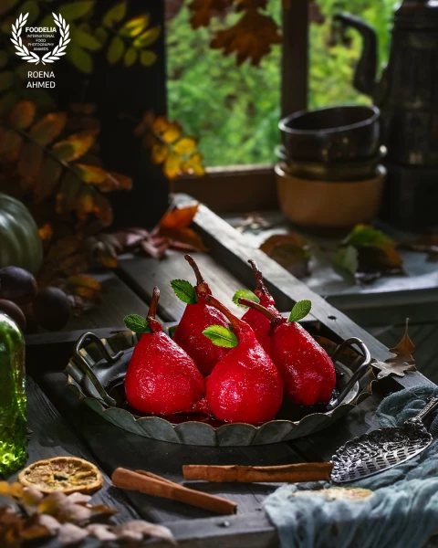 Poached pears