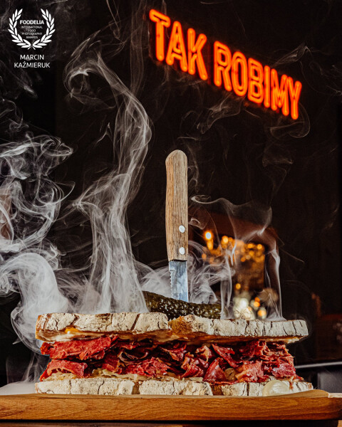 Pastrami loaded sandwich at Tak Robimy restaurant in Opole - Poland.<br />
@marcin4funphotos<br />
@fotofoodie<br />
@takrobimy<br />
@miastoopole