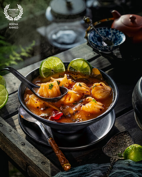 Shrimp dumpling soup