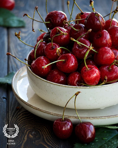 “Taste of the Season”
Summer cherries at their finest — fresh, vibrant, with a glistening sheen of...