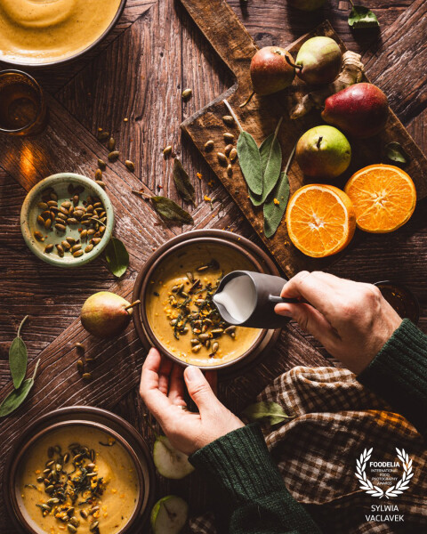 This Roasted Butternut Pear Soup is comforting and delivers all the crave-worthy flavors. It is a fu...