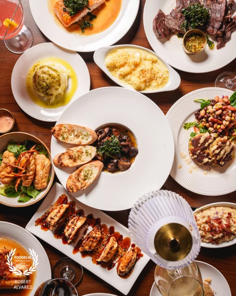 The lighting here is bright yet controlled, coming from above to evenly illuminate the table while p...