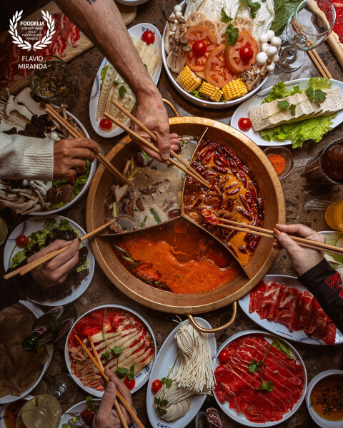 Around the Spicy Hotpot.

Photo taken for the restaurant Shoo Loong Kan in Lisbon, Portugal.
