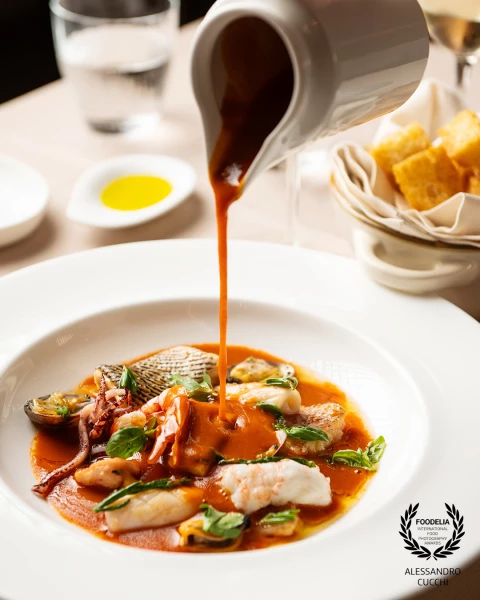 Finishing touch at fine dining restaurant @dulchemente, Olbia (SS), Sardinia, Italy.