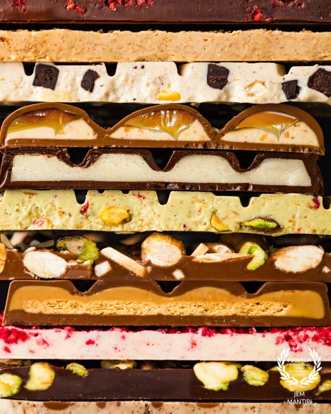 Chocolate in its best light! A variety of flavors, textures, and colors in the world of chocolate.