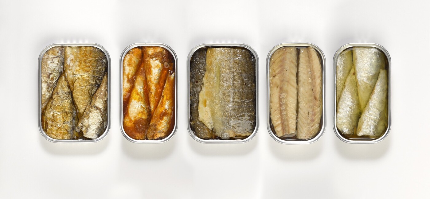 Typical portuguese food canned fish (different type os fishes) "Conservas".<br />
The passion for the sea has always been a symbol and brand of the Portuguese people. This passion was born more than a century ago, the canning industry, “Indústria Conserveira”, using several fishes like sardine, tuna, codfish or mackerel with different sauces like tomate and olive oil.<br />
The tradition dates back to the late nineteenth century, in Vila Real de Santo António, when men were at sea and brought fish to be stored and consumed later, particularly in the toughest times of winter.