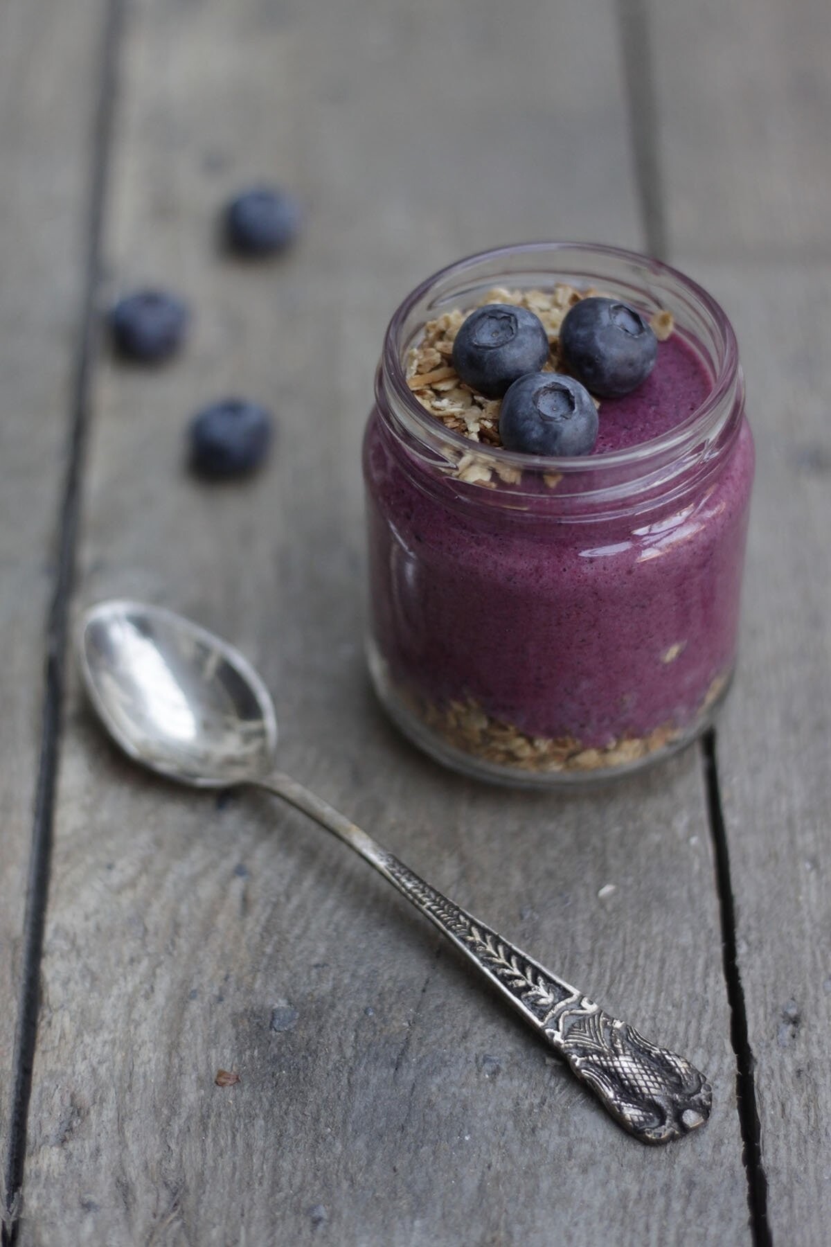 This blueberry mousse was created as a plant-based alternative to conventional patisserie choices and another add-up to the multiple uses of the delicious and healthy blueberries. Served with homemade granola for a crunchy bite, this mousse is smooth and fruity, slightly sweetened to balance with the sourness of berries, but keeping its taste as fresh as its vivid colour! The right alternative to a fancy breakfast or afternoon snack. Healthy, natural & pure food!