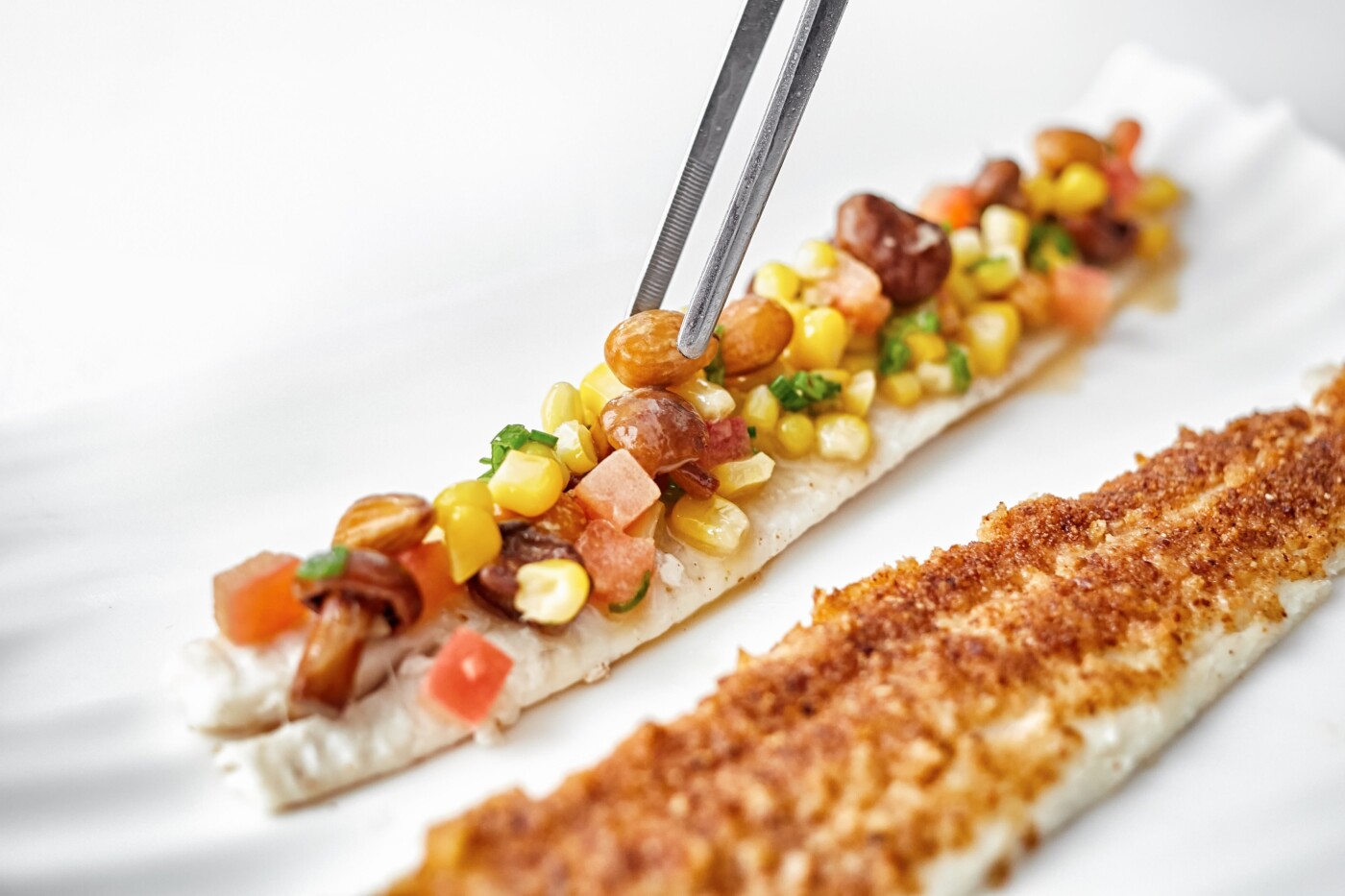 I shot this for Zagat in 2014 for their feature, "Melisse Through the Years, Dish by Dish” featuring the iconic Santa Monica restaurant.This classic dish is sole fish topped with a brown butter salsa consisting of corn, tomatoes, chanterelles, corn stock, and almonds.This was lit with diffused window light and shot with the Canon EF 40mm f/2.8 STM lens.