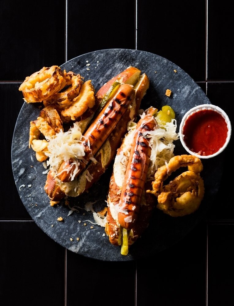 Artisanal Sausages.<br />
Delectable hotdogs created by superstar stylist ,and food Editor Abigail Donnelly. Shot for Taste.co.za.