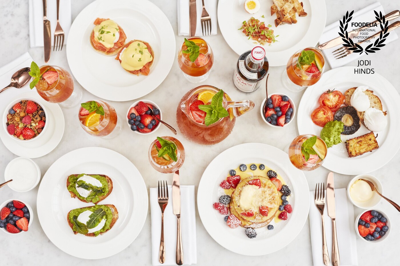 Nothing quite says summer like Pimms and this shoot oozed summer. The full breakfast sharing platter of all the best brunch dishes.<br />
<br />
Fabulously commissioned by @thisismission  for @PimmsGB<br />
Beautifully retouched by @theforgeuk<br />
Photographer: @jodihindsphoto<br />
