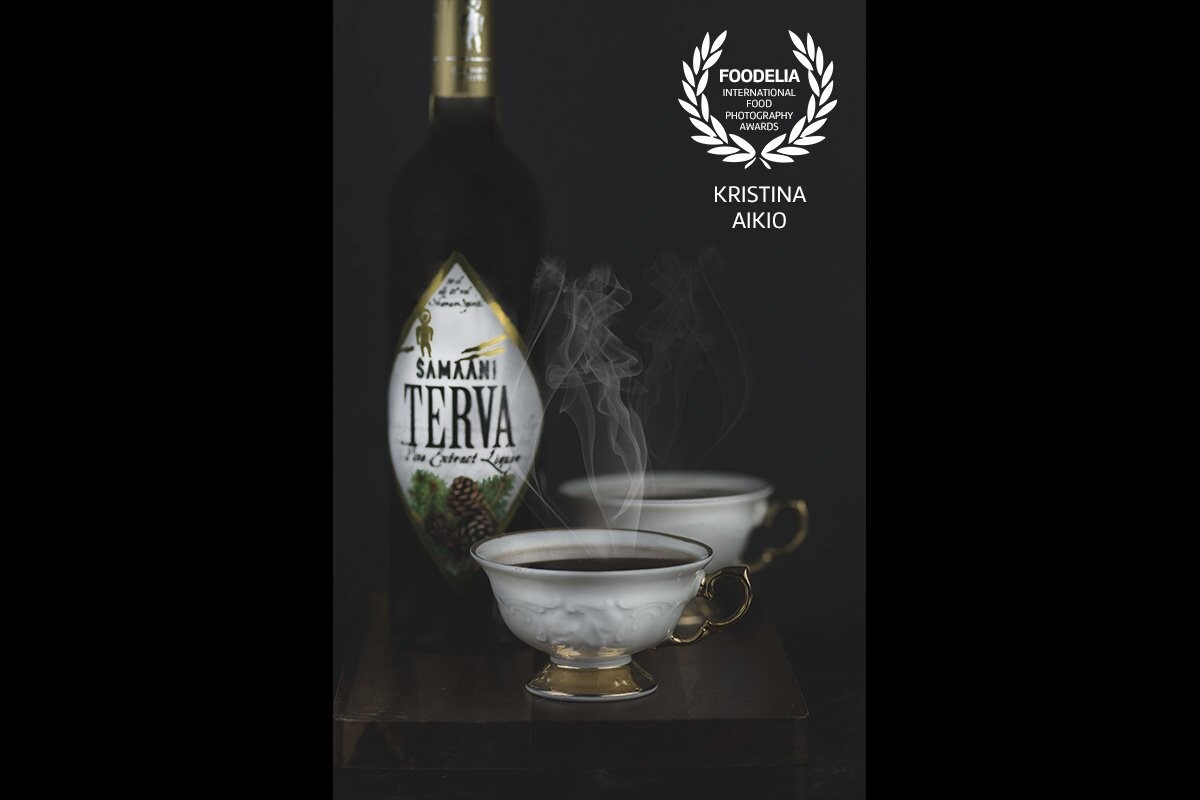 This is my relaxation time with coffee and liqueur. Terva Shamaani is tarliquer from the northernmost distillery in Finland. Good recipe for this is; take few coffee and few little snaps and relax!