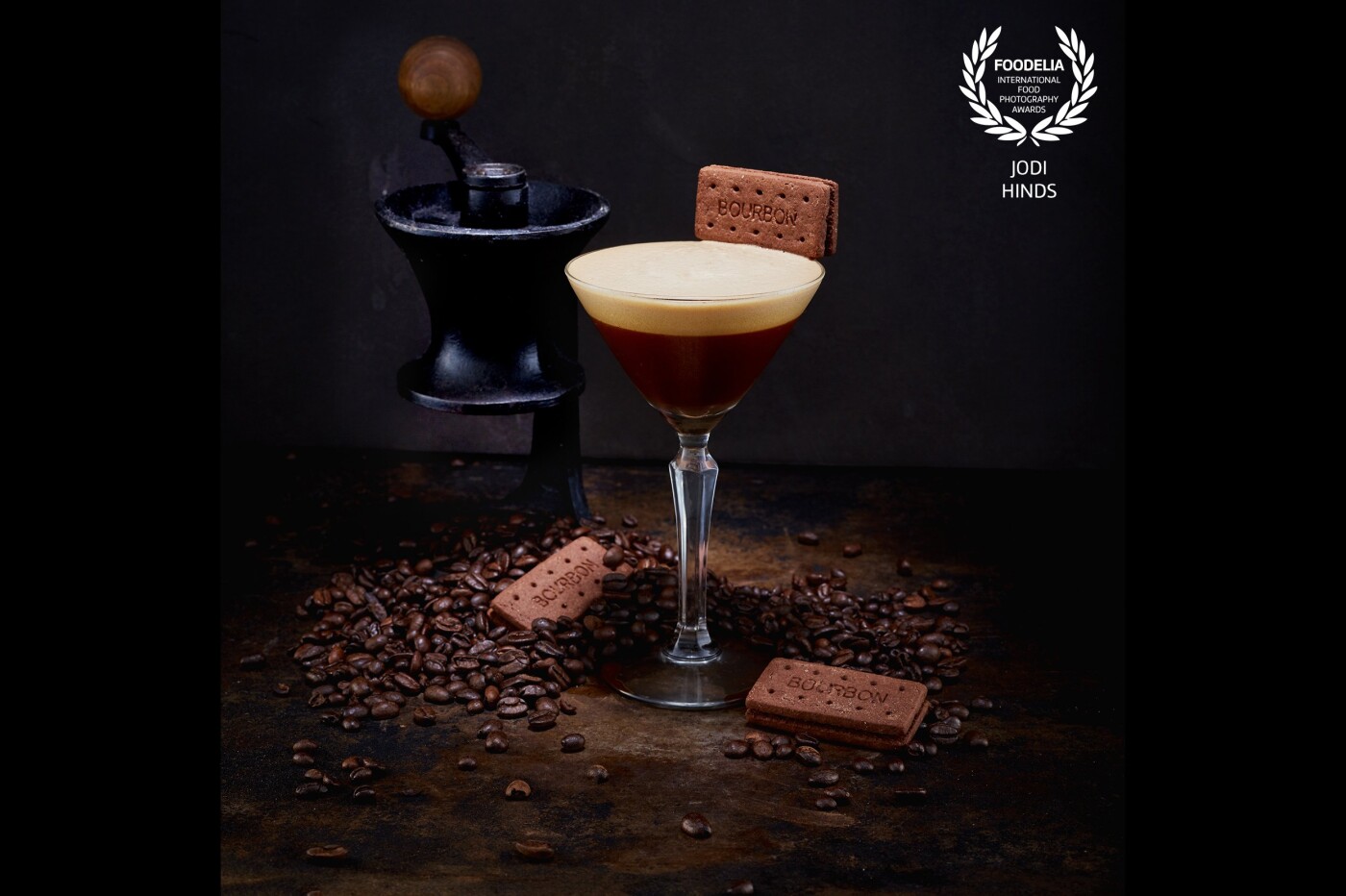 The espresso martini first featured in the early 1980's in London, so it's said.  Well JJ Goodman has put his own spin on it and adds a classic English bourbon biscuit to top it off.  This was shot as part of his incredible book to inspire home cocktail making.  It's going to be an amazing book - watch out for it!<br />
Kitchen Cocktails will be released in February 2018<br />
<br />
Creator @jjgoodmanbartender<br />
Venues @londoncocktailclub<br />
Publisher @rmc_books<br />
Photographer @jodihindsphoto