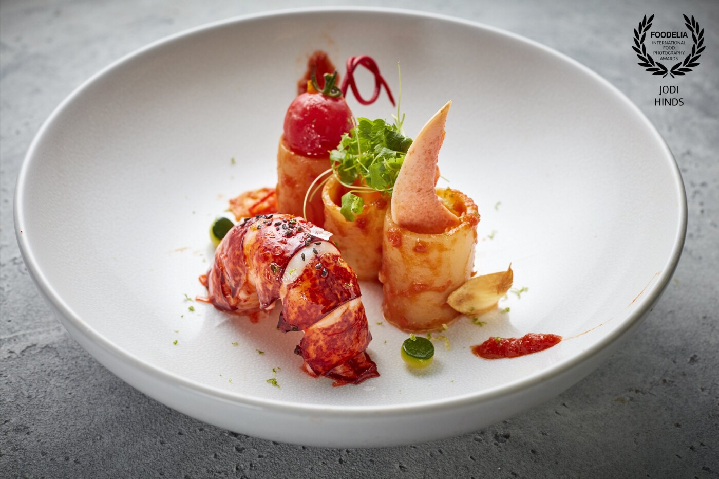 Langoustine and Prawn Filled Ravioli with Spicy Lobster Broth by Chef Antonio (Lello) Favuzzi<br />
Shot for the new launch of @SeasonedbyChefs online culinary masterpiece.<br />
<br />
Publication: @seasonedbychefs<br />
Restaurant: @lanimalondon<br />
Chef: @lello_favuzzi<br />
Photographer: @jodihindsphoto
