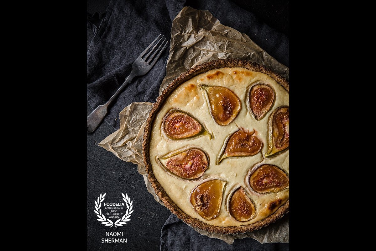 Based on a classic Rick Stein recipe, this luscious fig tart has been converted to a grain and sugar free version.<br />
Shot in my studio with entirely natural light to bring out the warm earthiness of the finished dish.