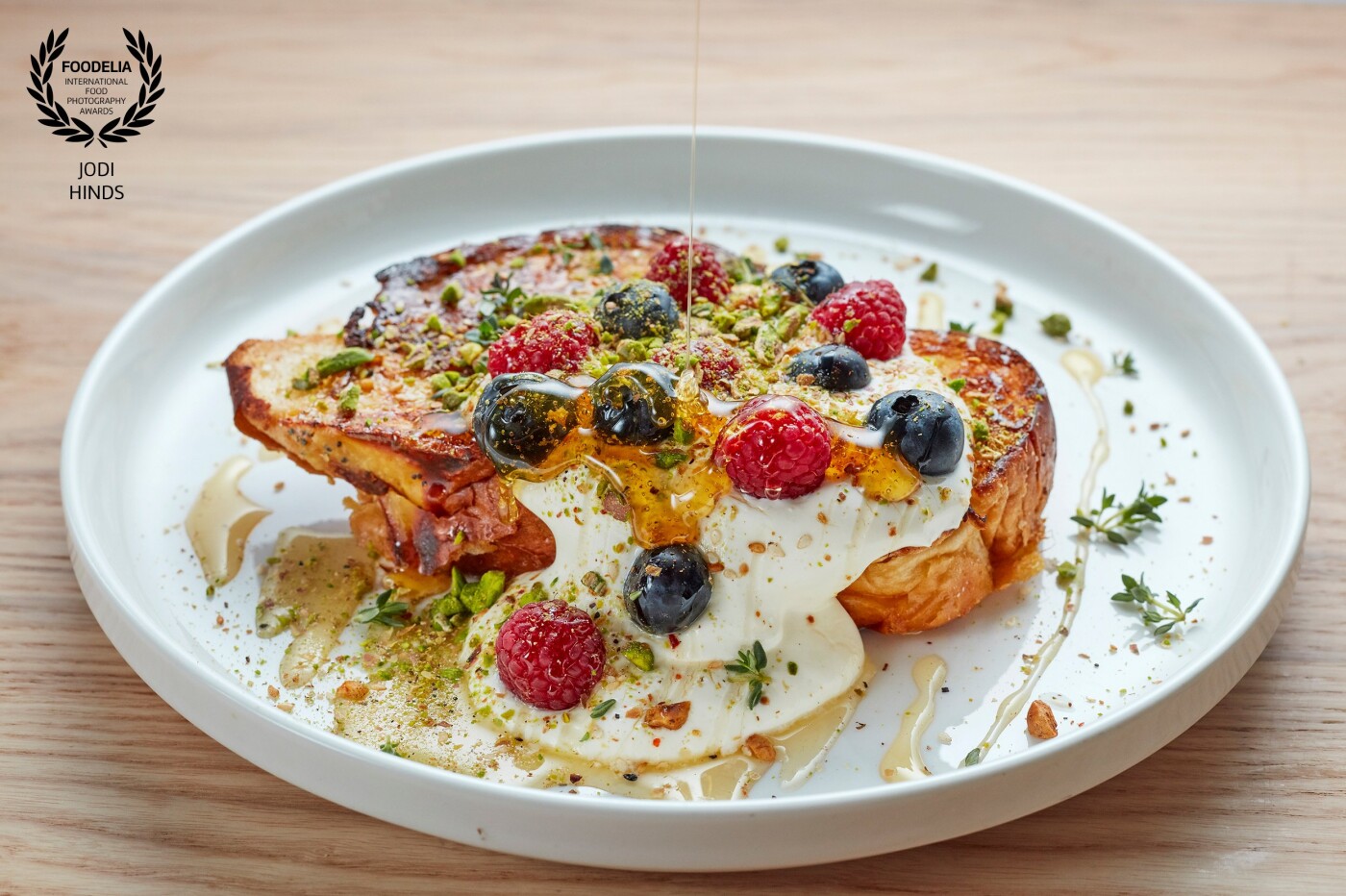 A beautiful new opening in Aldgate East, London is Amber - a stunning Mediterranean, Middle Eastern all day dining experience - from morning coffee culture to late night cocktails, it was such a lovely experience shooting with them.<br />
Breakfast doesn't get much better than this dish - Challah Toast  - Whipped mascarpone yogurt, seasonal fruit, honey, thyme, seeds, pistachios on brioche bread<br />
Deliciousness defined....<br />
Chef: Murat Kilic @murroviajero<br />
Designer: Solveig Castell<br />
Restaurant: @amber.ldn<br />
Photographer: @jodihindsphoto