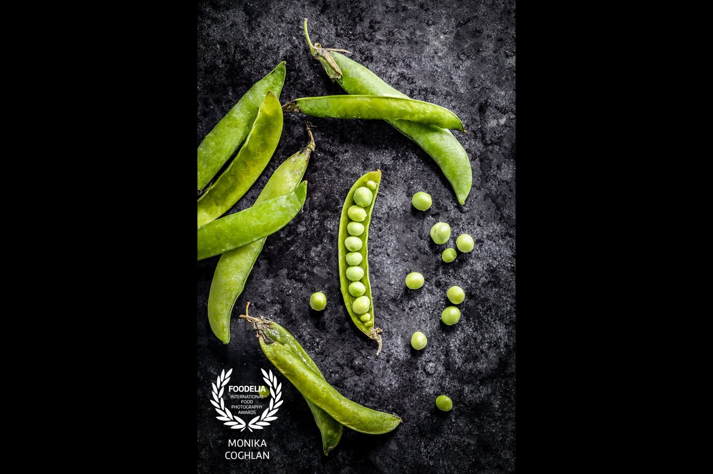 Peas in a Pod from the English Market in Cork, Ireland. The image was taken in March 2018 and later on transformed into a Food Art Print which can be purchased on my website: http://pepperazzi.ie/food-art-prints/