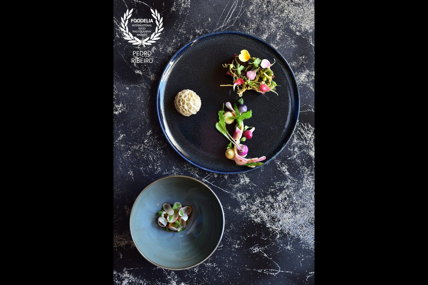 This imagem was made while visiting the one star Michelin restaurante Fortaleza do Guincho in Cascais, Portugal.<br />
This menu with sea inspiration was create by Michelin star chefe Miguel Rocha Vieira. 