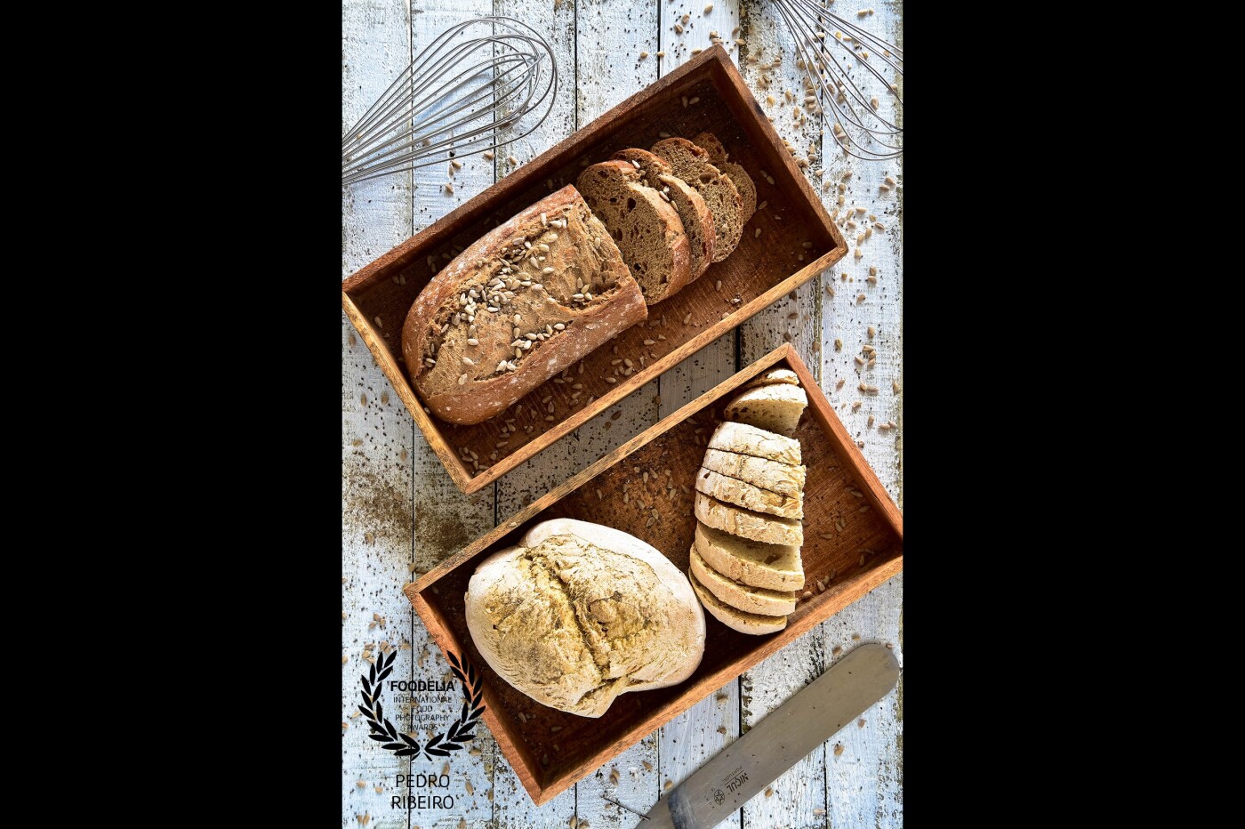 This  photo of biological bread with seeds, was made for a promotional brochure of the Fuel Restaurant in Monte Gordo, Algarve that belongs The Energize Hotels Chain in Portugal. 
