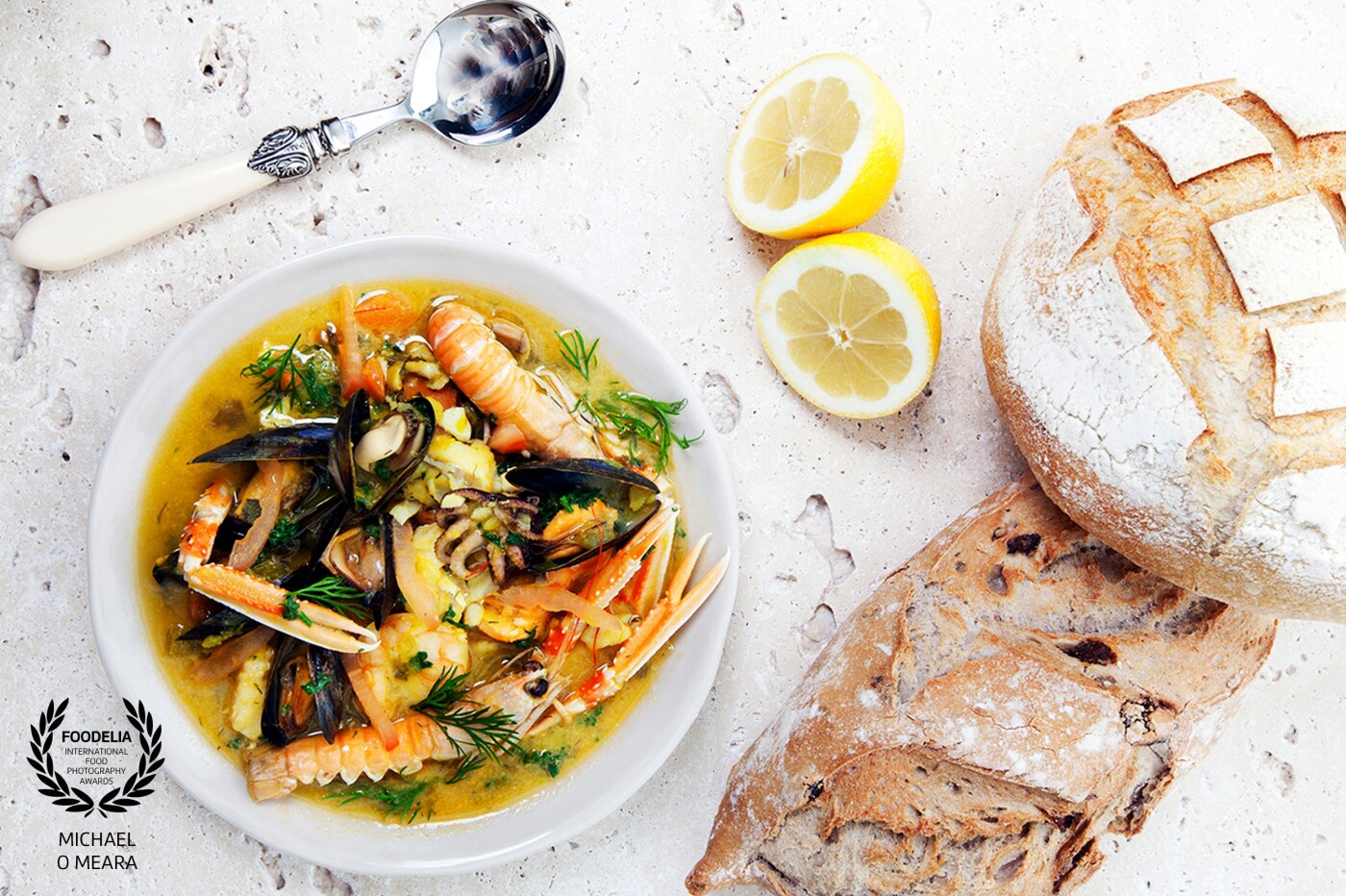 Living on the West Coast of Ireland gives me access to truly wonderful seafood and this deep flavoured soup finished with a little saffron accompanied with some good sour dough is a perfect way to enjoy that seafood. 