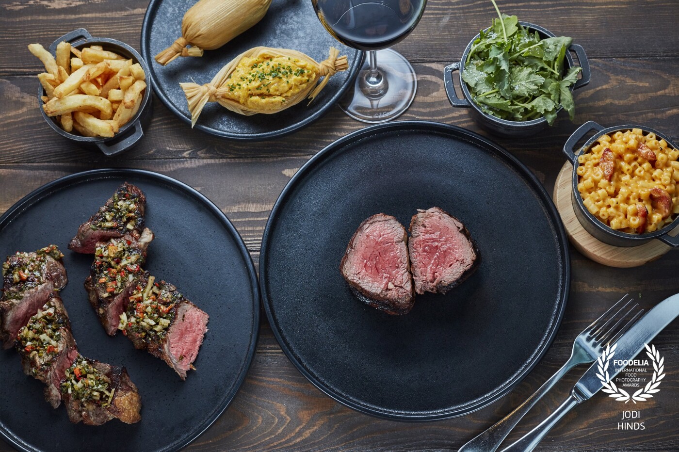 New menu shot at Gaucho - the Argentine steak restaurant group in the UK and Dubai. This is a selection of their steaks: <br />
CHATEAUBRIAND - centre cut of lomo, slow grilled, <br />
TIRA DE ANCHO - spiral cut, slow grilled with chimichurri, <br />
MAC & CHEESE - Spanish chorizo and ‘nduja, <br />
HUMITA SALTEÑA - served in a corn husk with sweetcorn and mozzarella.<br />
Perfect with a glass of red!<br />
Restaurant: @gauchogroup<br />
Owner: @martinwilliams32<br />
Photographer: @jodihindsphoto