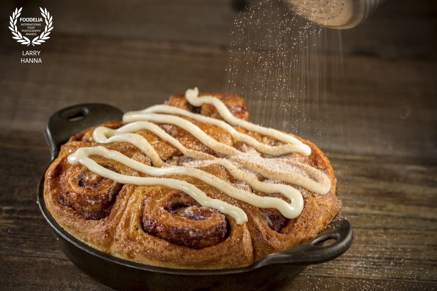 Cinnamon rolls photographed on location for Joe's American Bar and Grill in Boston Mass.  Food Stylist Amy Villareale style the image for me.