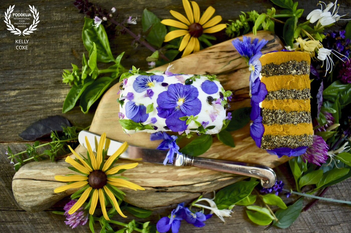 Just showing the humble goat cheese a little love with lemon, local honey, turmeric, black peppercorns, and beautiful edible flowers.