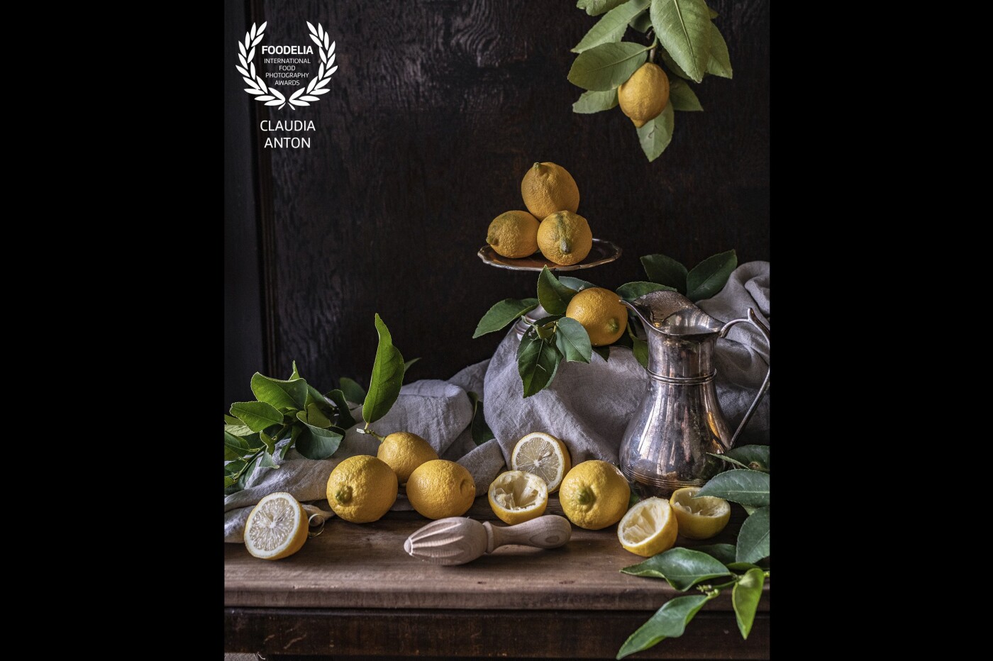 Still life with garden lemons. <br />
Inspired by the beautifully lit paintings of the Dutch masters and my carefully nurtured crop of fragrant lemons, whose delicious aroma wafted from the table as I captured them.