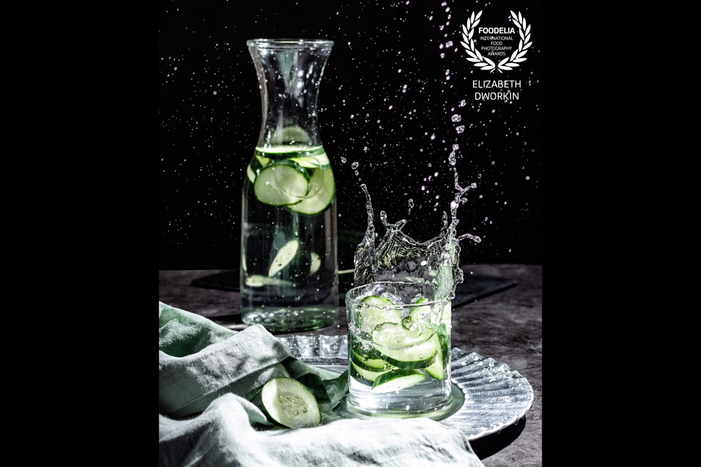 This picture of cucumber water was my very first attempt at splash photography. Less than a year after this photography journey began, it is so nice to see how hard work and determination can help anyone grow. <br />
<br />
Doesn't it look refreshing?