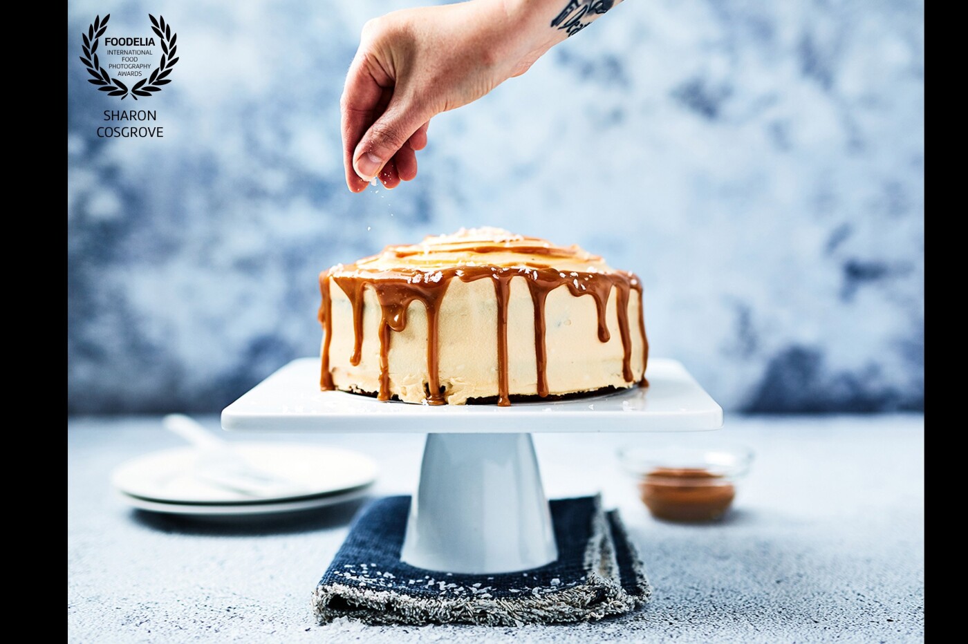 This was a special celebration cake made for my husband's birthday.  It's a banana cake with salted caramel icing (frosting) and a salted caramel drip.  Don't be afraid of adding a good pinch of salt to the caramel, as much as you can handle! 