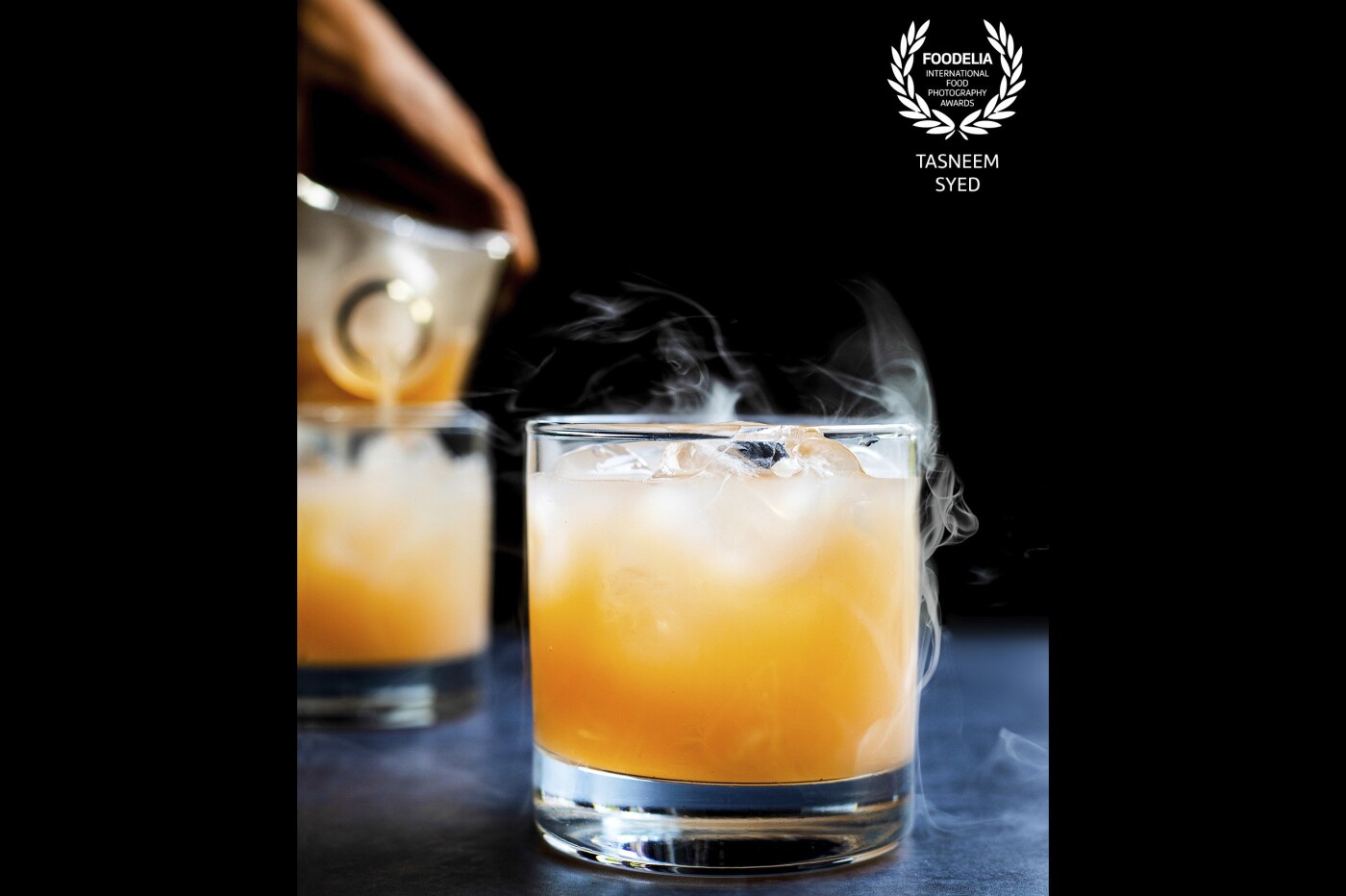 Photographed this gorgeous smoke-infused cocktail for a local client. I used natural defused light for this shot from a window on the right and I absolutely love the outcome. 