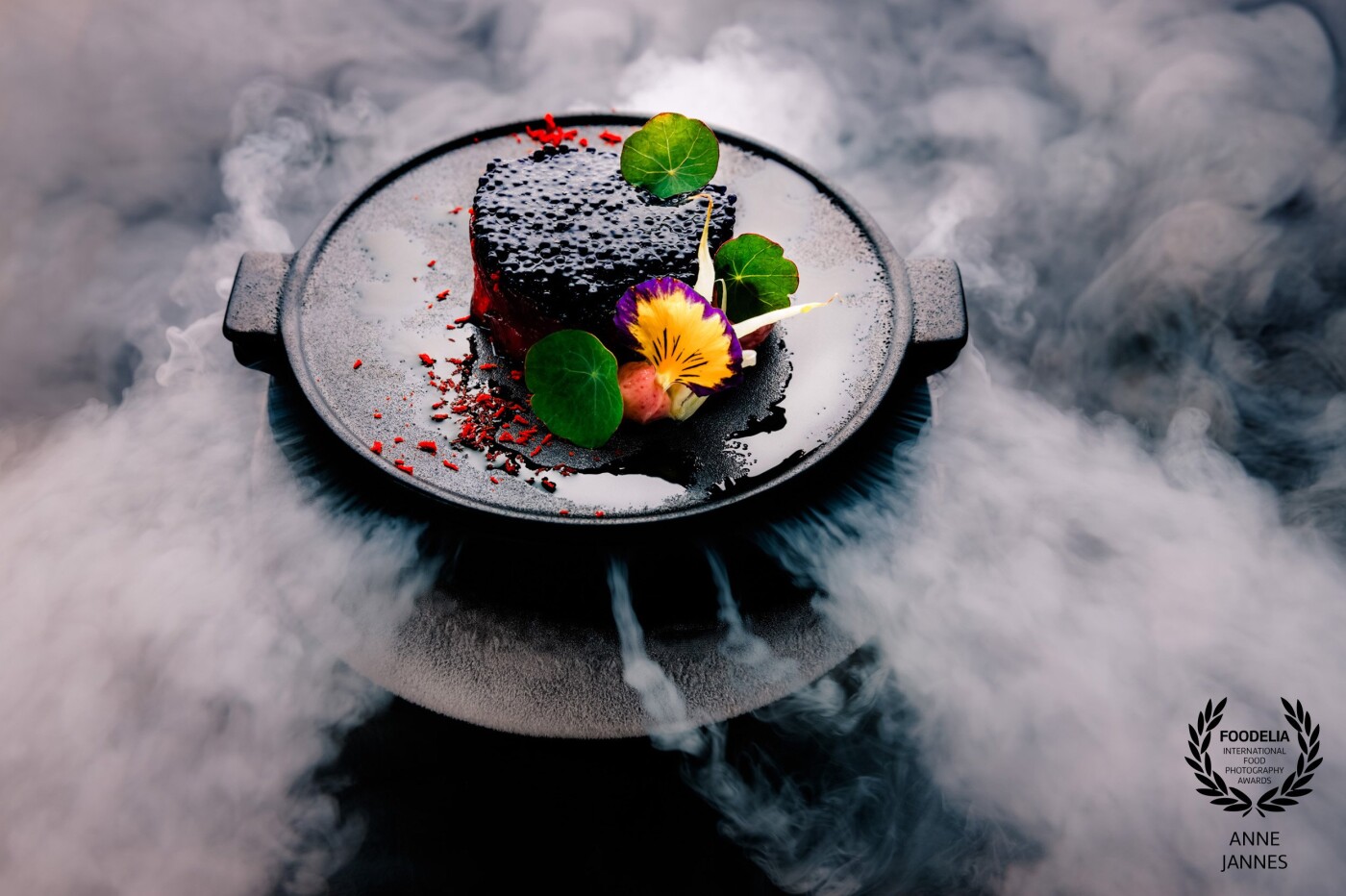 This dish was made by de chef of restaurant Sjalotte. They have a living room style restaurant and you feel at home from the moment you walk in. This dish had some dry-ice involved.