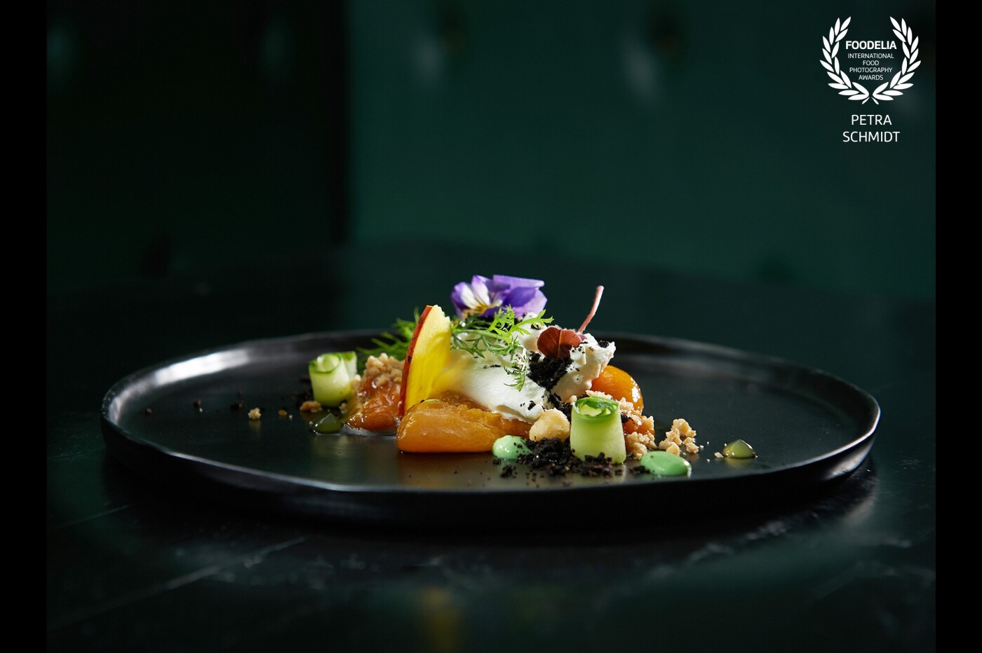 A vegetarian dish from the chef Mario Schneider from "the STEWER" in Vienna. Its photographed at the table in the guest room,  to get all ready a feeling of being in the Restaurant´s vibes. 