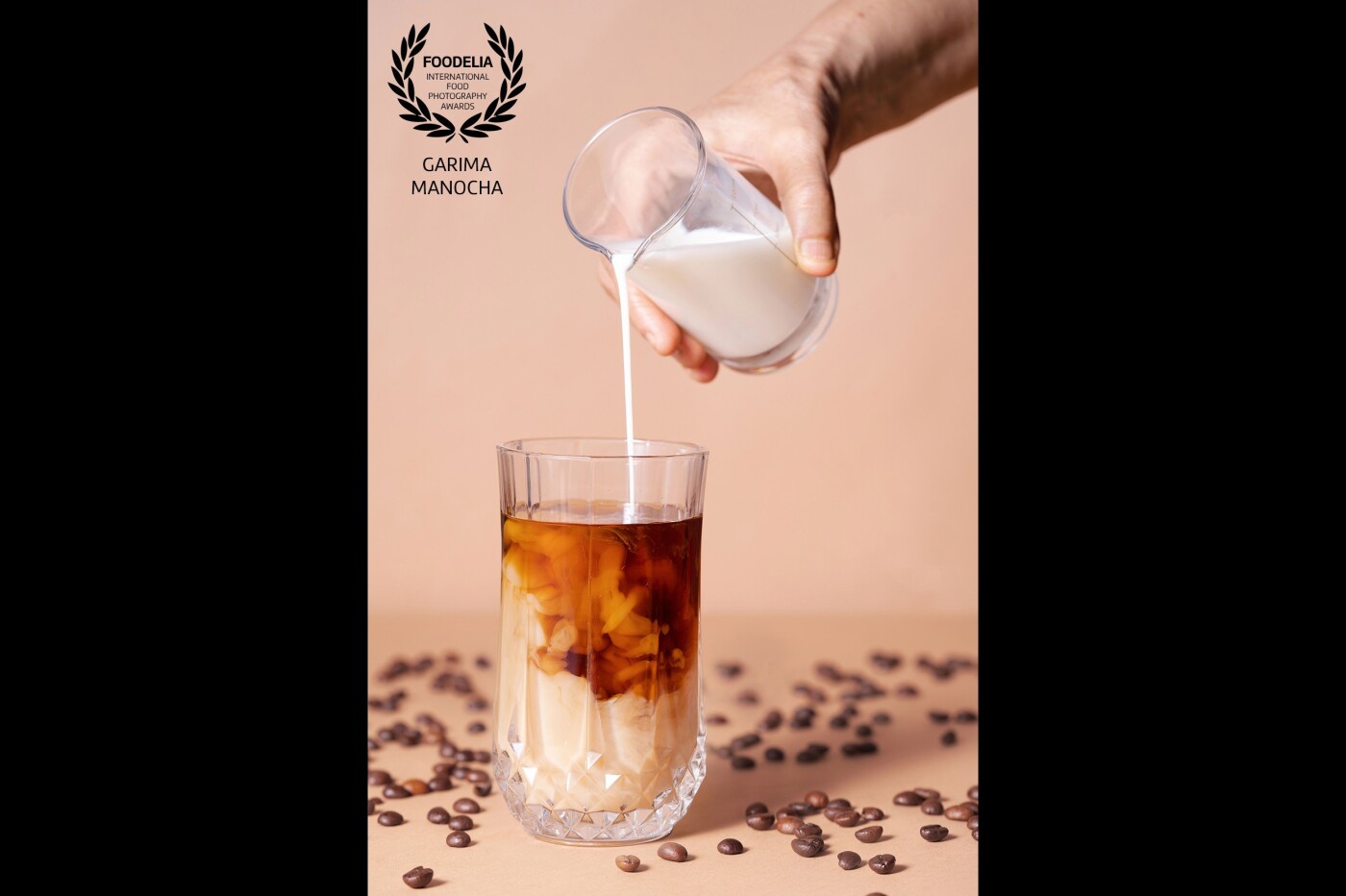 Shot some Cold Brew for the love of coffee, the pour adds a beautiful touch which makes the image dynamic & relatable. Colour Palette - soft with peach, white, and brown. Source of light - Hard, Diffused.
