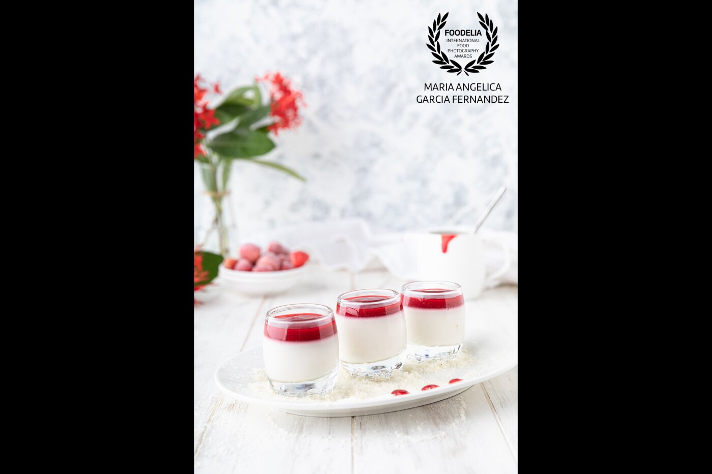 This is the perfect dessert for summer. My version of Lactose-Free Panna cotta ( Italian for "cooked cream"), served with strawberry and raspberry coulis.